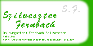 szilveszter fernbach business card